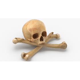 3D Pirate Skull and Bones Composition 01 model